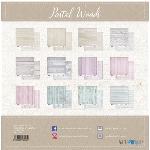 Colección "Pastel Woods" Papers for You. 12"x12"